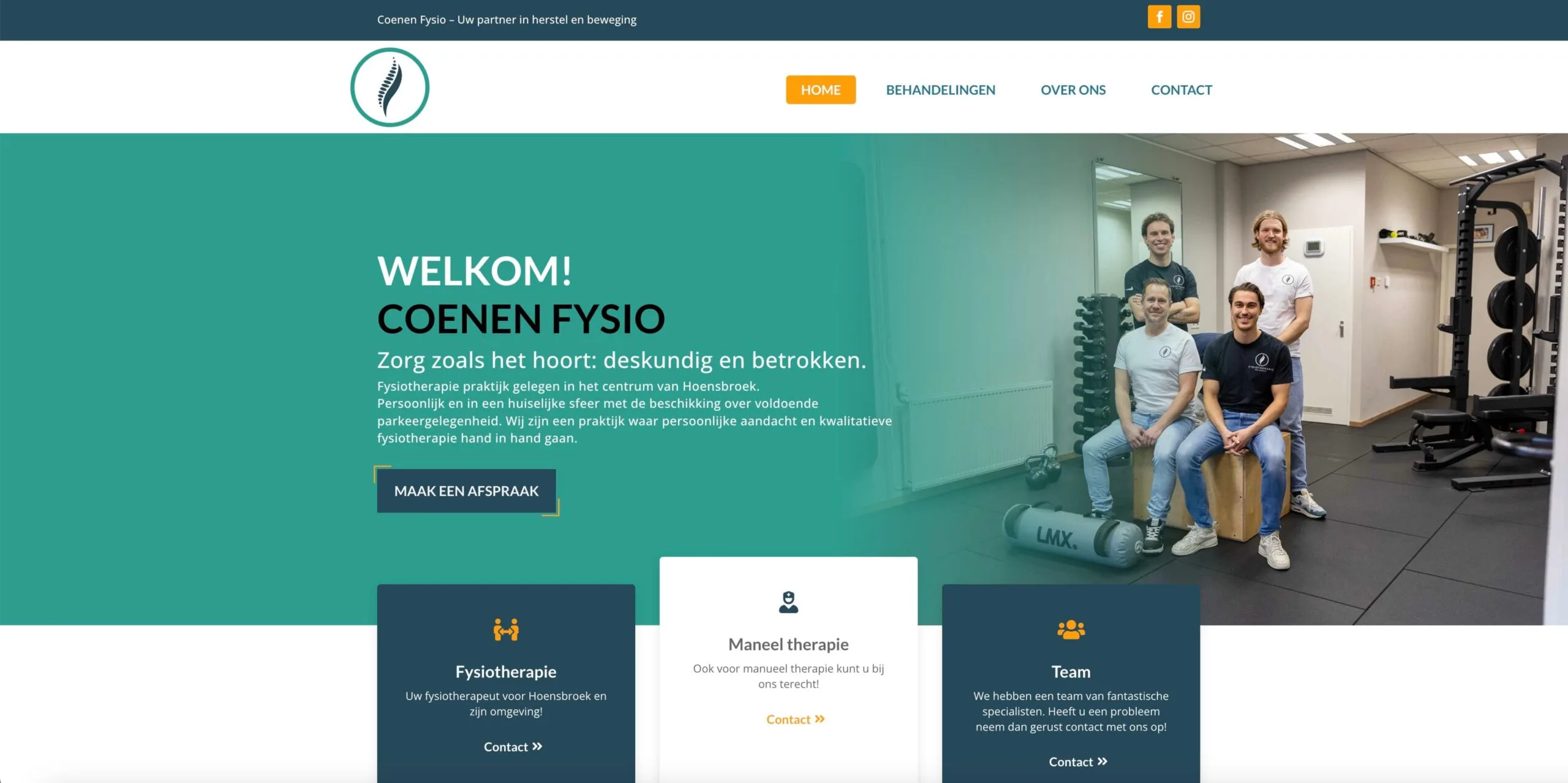 Website Fysiotherapie Coenen Hoensbroek
